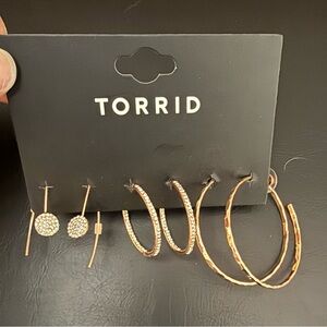 Torrid Rose Gold Hoop Earring Set